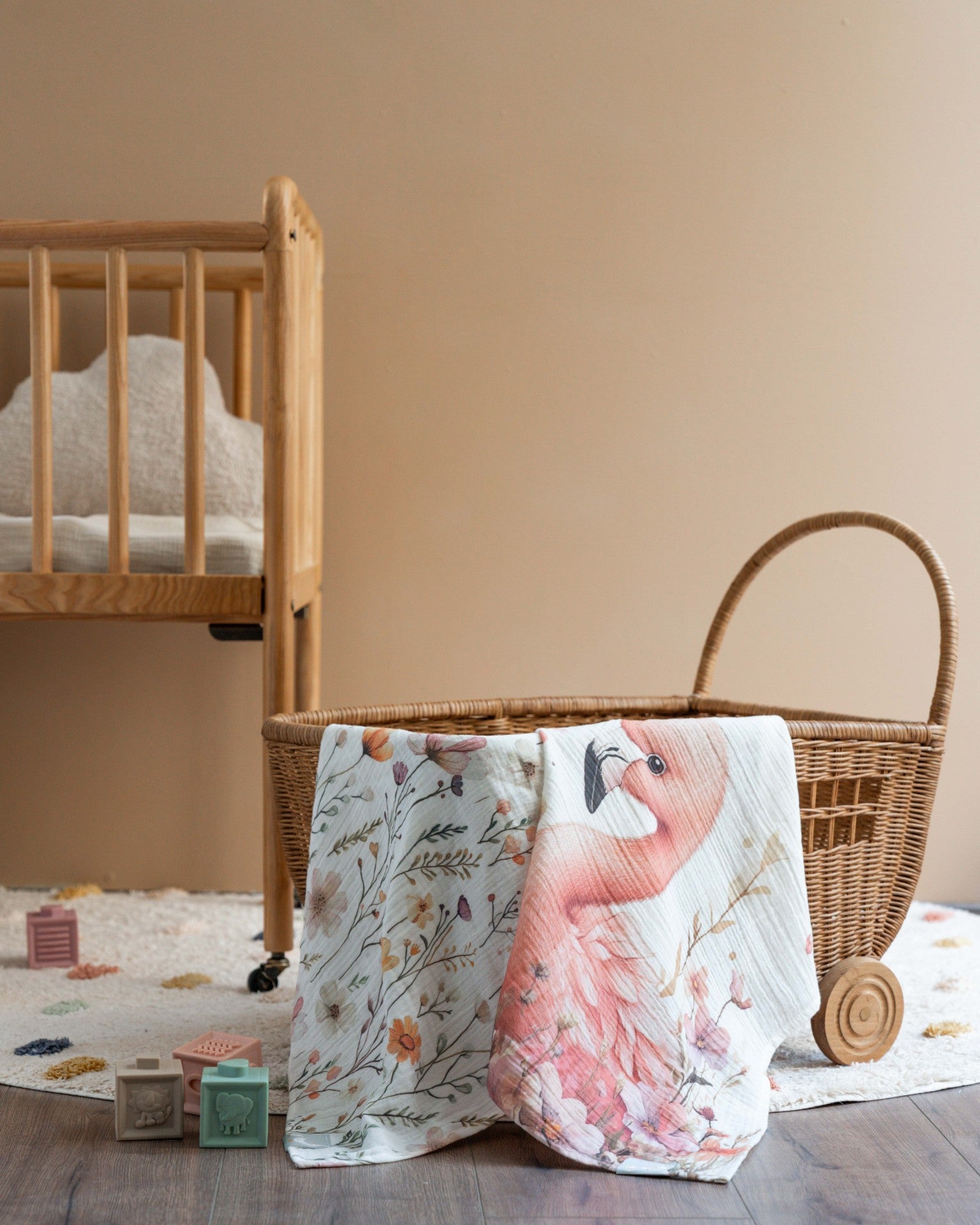 Müslin Örtü Seti- Baby Flamingo/Bloomie