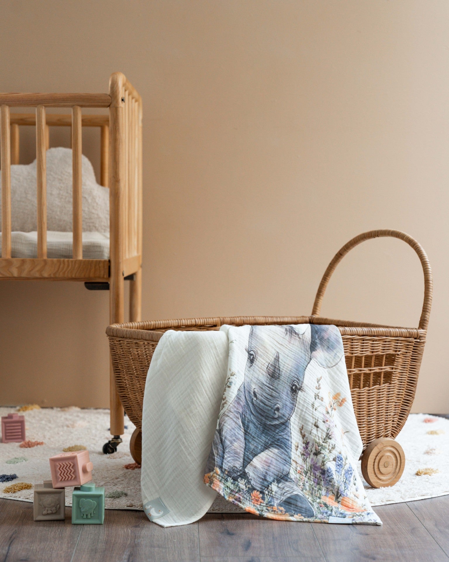 Müslin Örtü Seti - Rina Rhino/ Milk Cloud