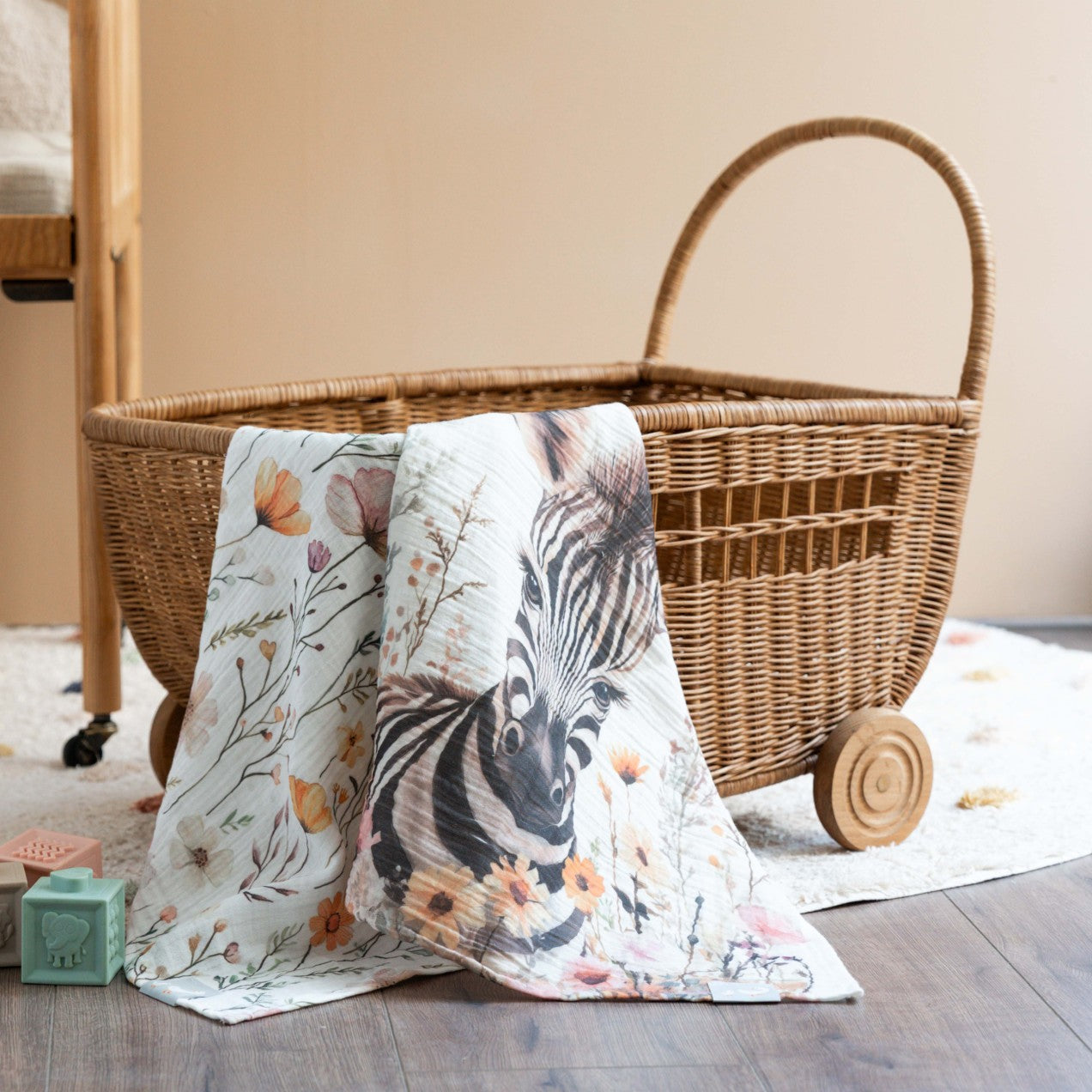 Müslin Bebek Örtüsü - Zeni Zebra 50x50