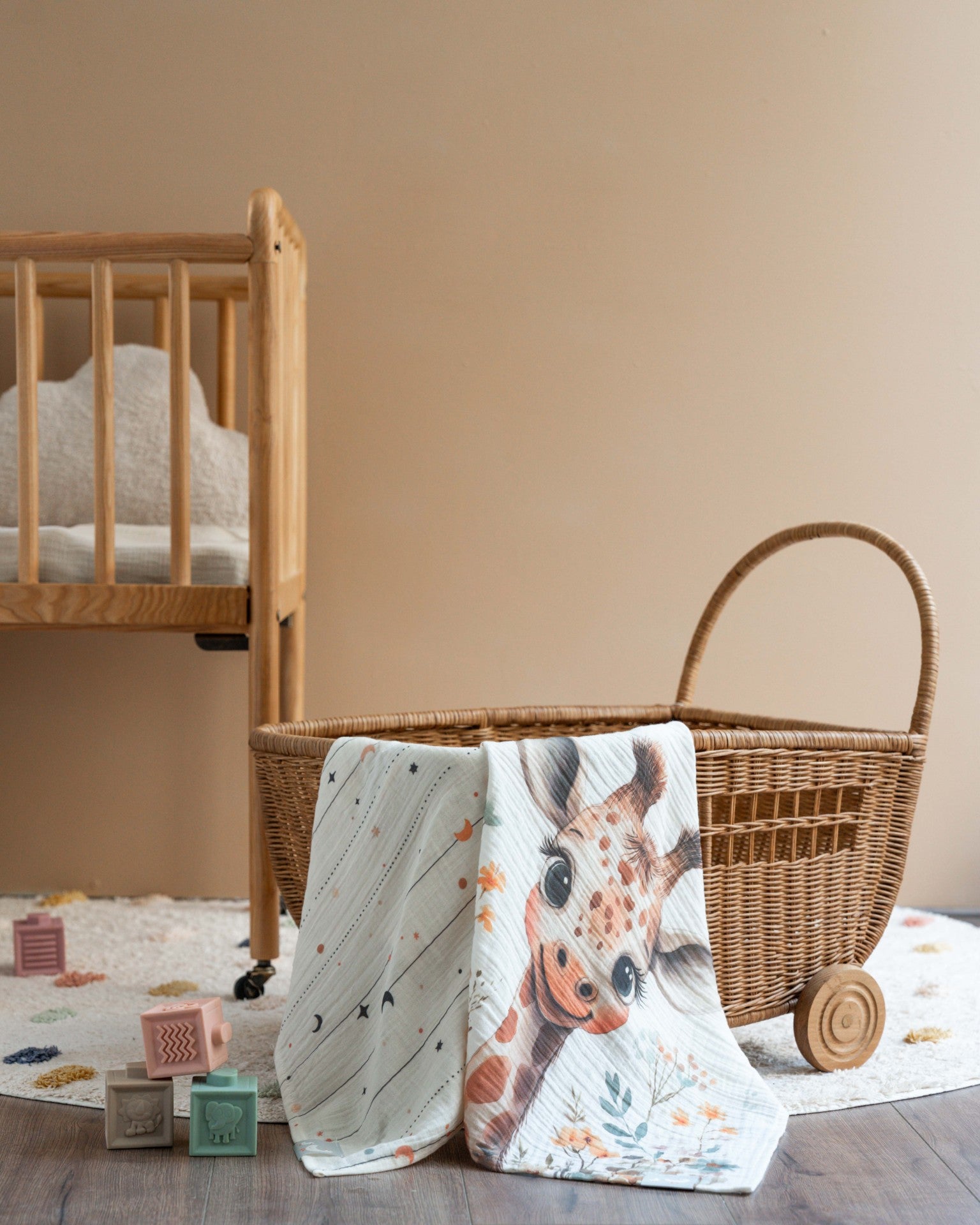 Müslin Örtü Seti- Baby Giraffe/Moonloops
