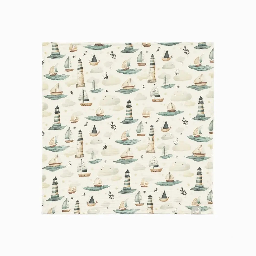 70x70 cm Müslin Bebek Örtüsü - Little Mariner