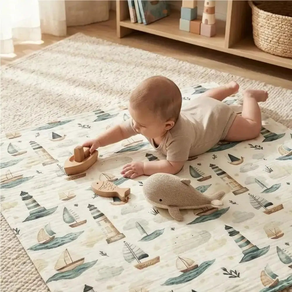 70x70 cm Müslin Bebek Örtüsü - Little Mariner
