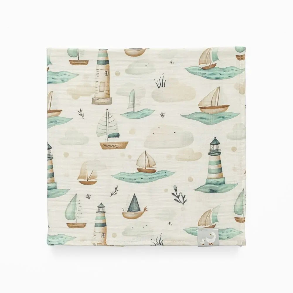 70x70 cm Müslin Bebek Örtüsü - Little Mariner