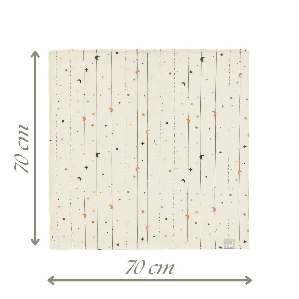 70x70 cm Müslin Bebek Örtüsü - Moonloops