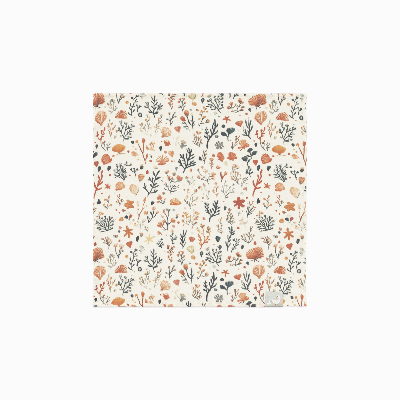 Seabloom desenli %100 pamuk müslin bebek örtüsü 50x50 cm