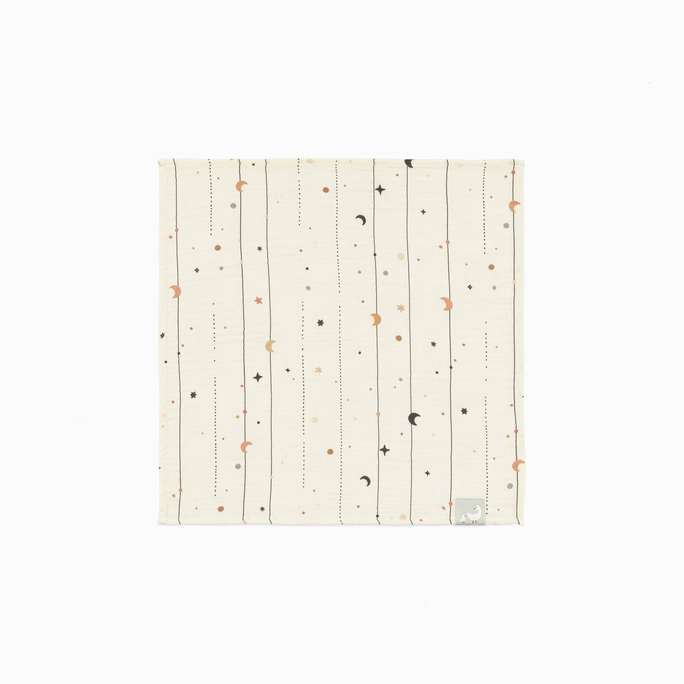 Moonloops desenli %100 pamuk müslin bebek örtüsü 50x50 cm
