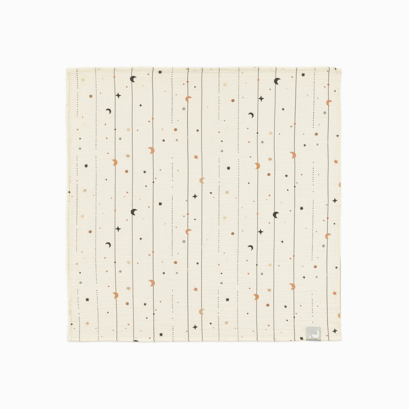Moonloops desenli %100 pamuk müslin bebek örtüsü 70x70 cm