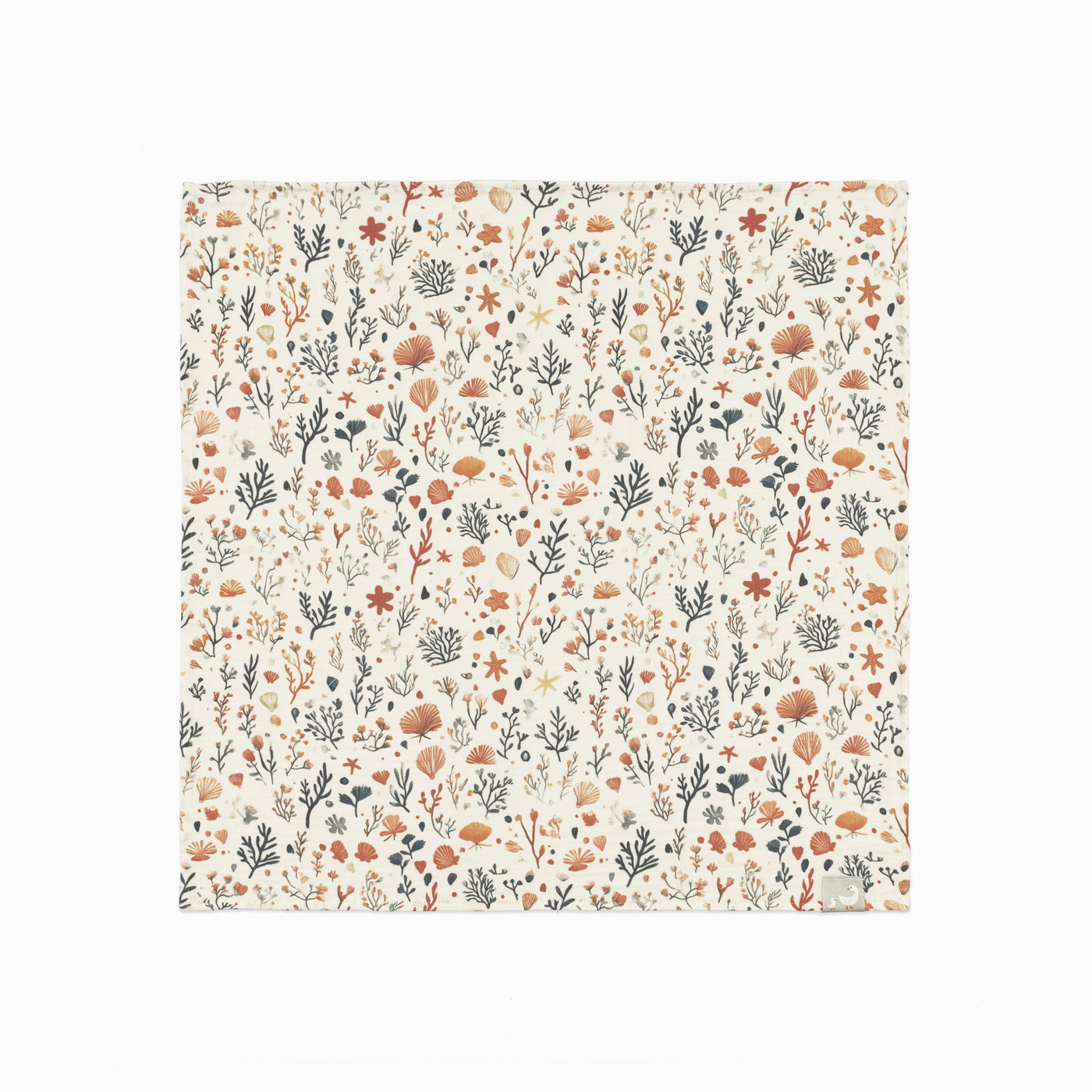 Seabloom desenli %100 pamuk müslin bebek örtüsü 70x70 cm