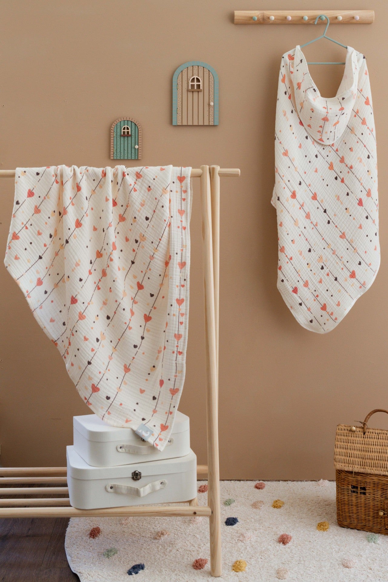 Kurulanma Örtüsü – Heartline  %100 Pamuk Müslin