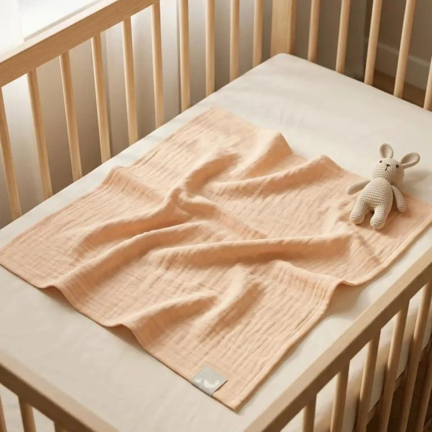 50x50 cm Müslin Bebek Örtüsü - Peach Puff
