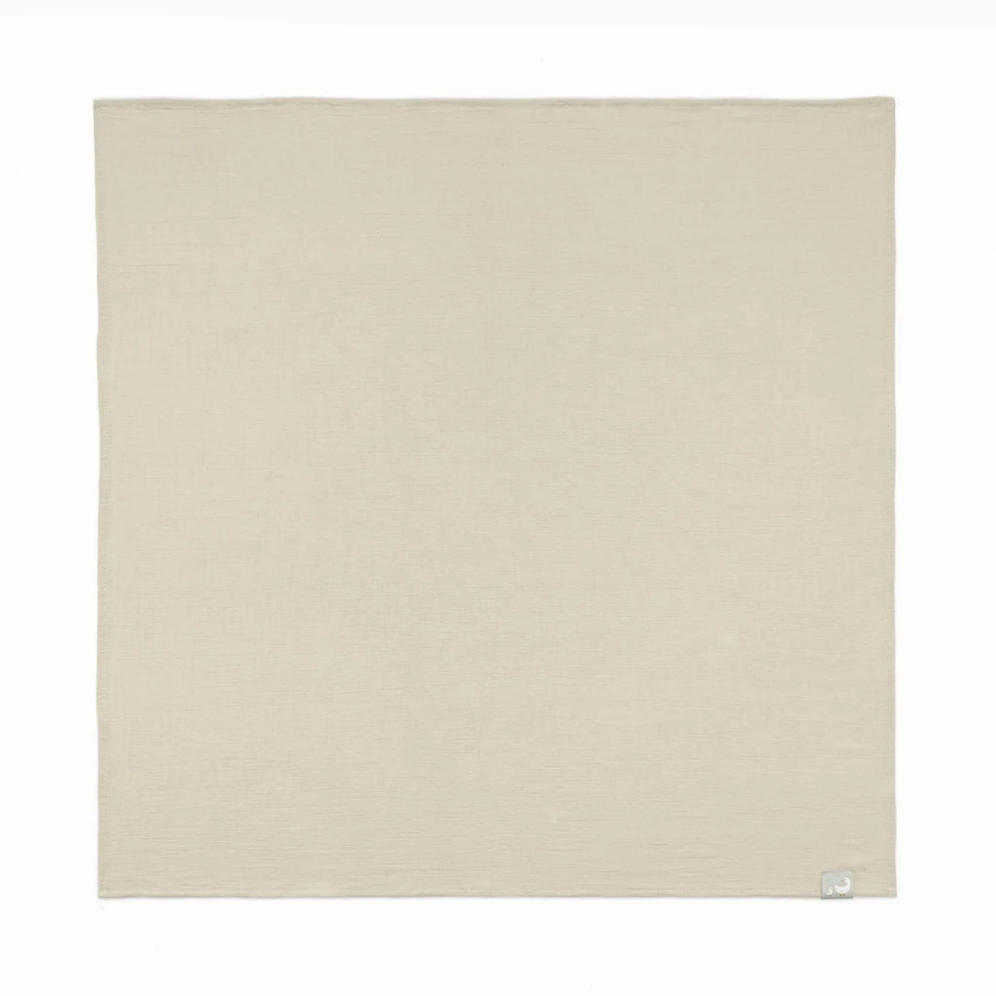 Beyaz arka planda Bej renkli baskısız %100 pamuk müslin bebek örtüsü 100x100 cm