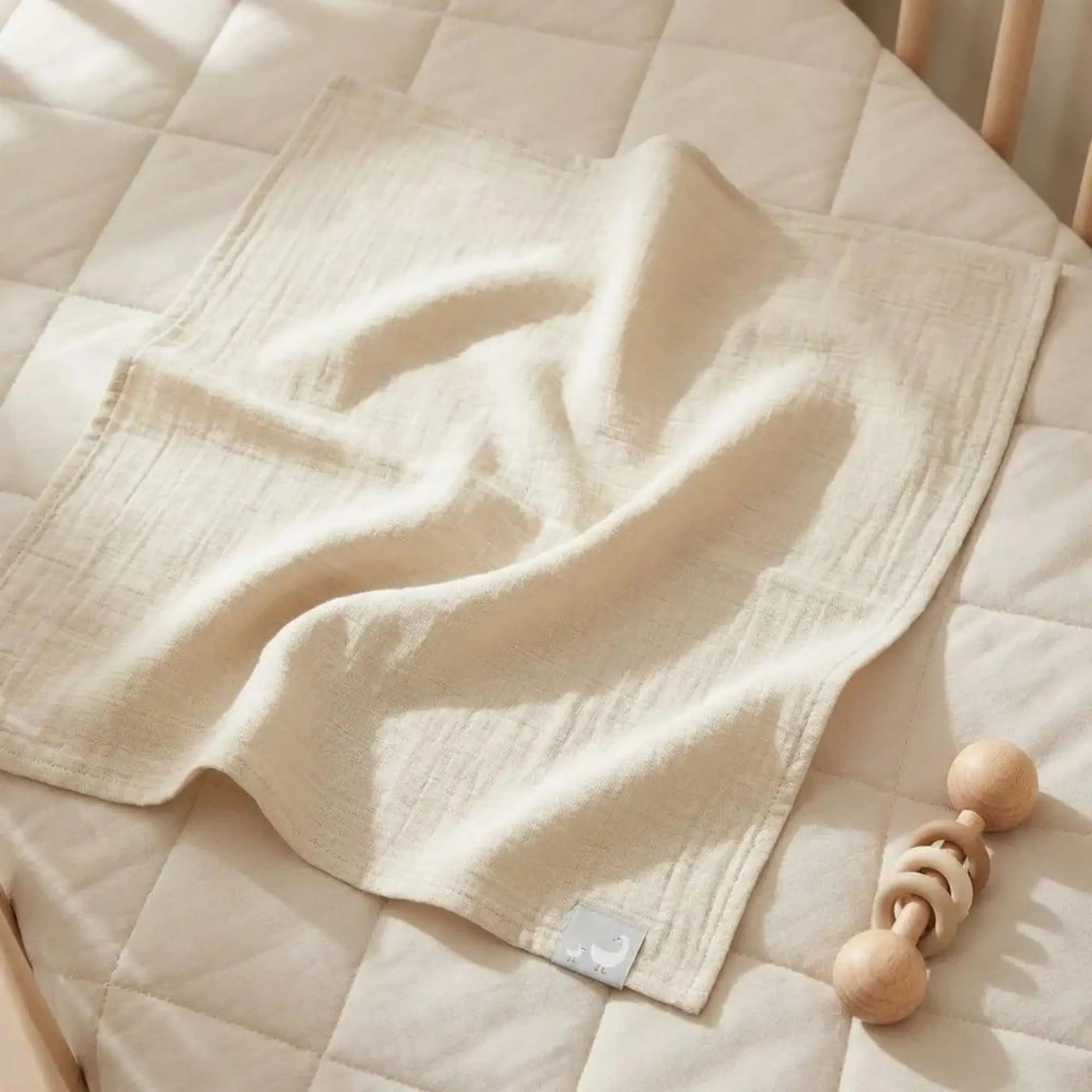 50x50 cm Müslin Bebek Örtüsü - Teddy Beige