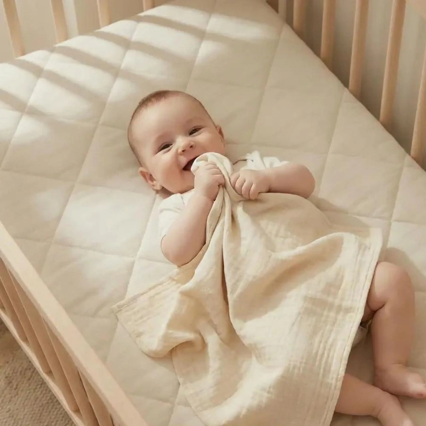 50x50 cm Müslin Bebek Örtüsü - Teddy Beige