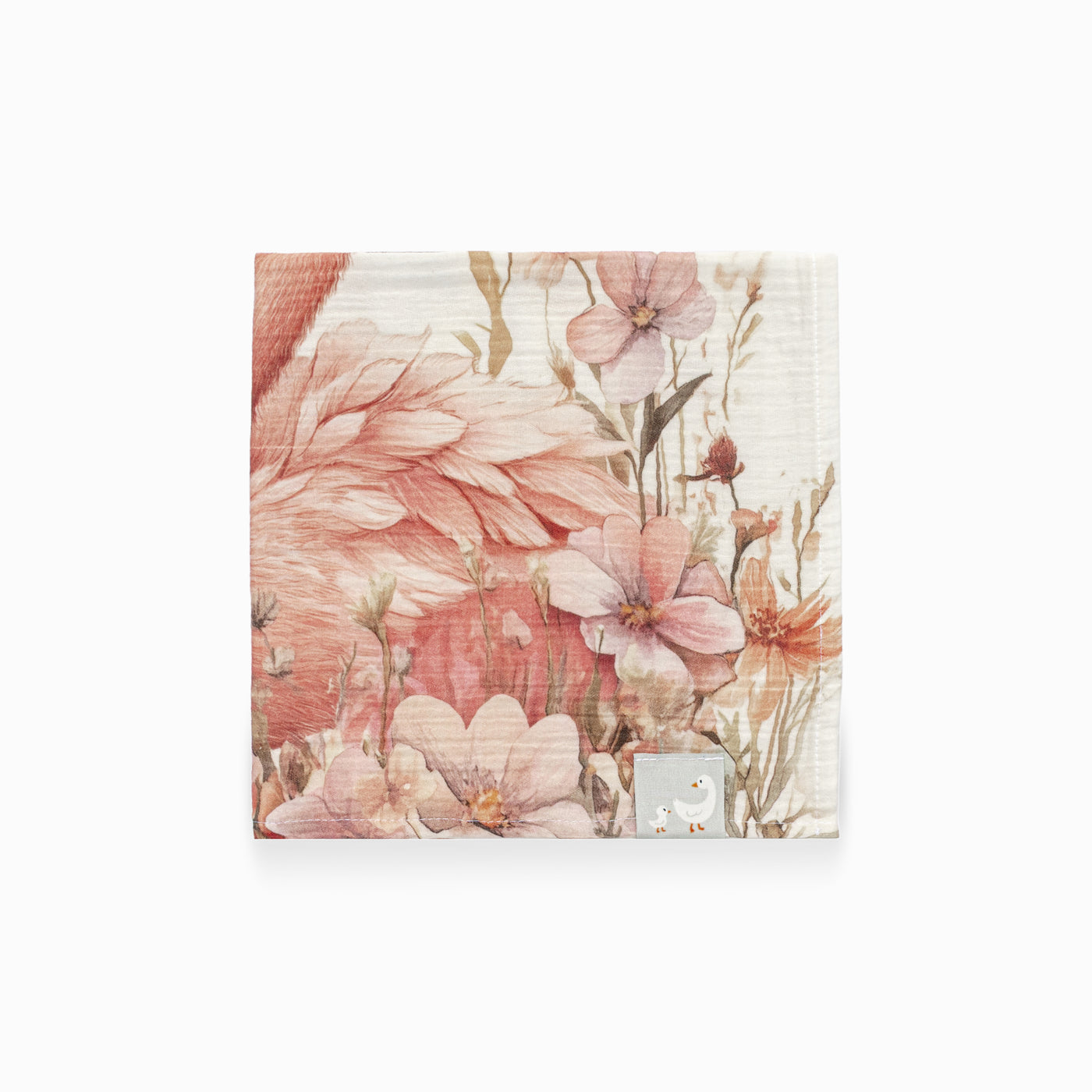 Baby Flamingo desenli %100 pamuk müslin bebek örtüsü 50x50 cm